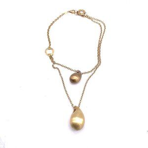 Invicta 925 sterling silver teardrop double chain necklace gold tone 19